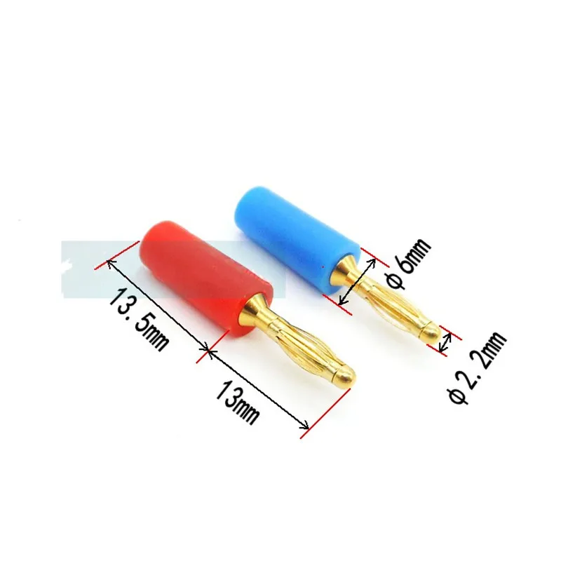 5pcs 2/2.5/3mm Banana Plug Pure Copper Gold Plated Lantern Head High Flexible Mini Medical Panel Male Plug