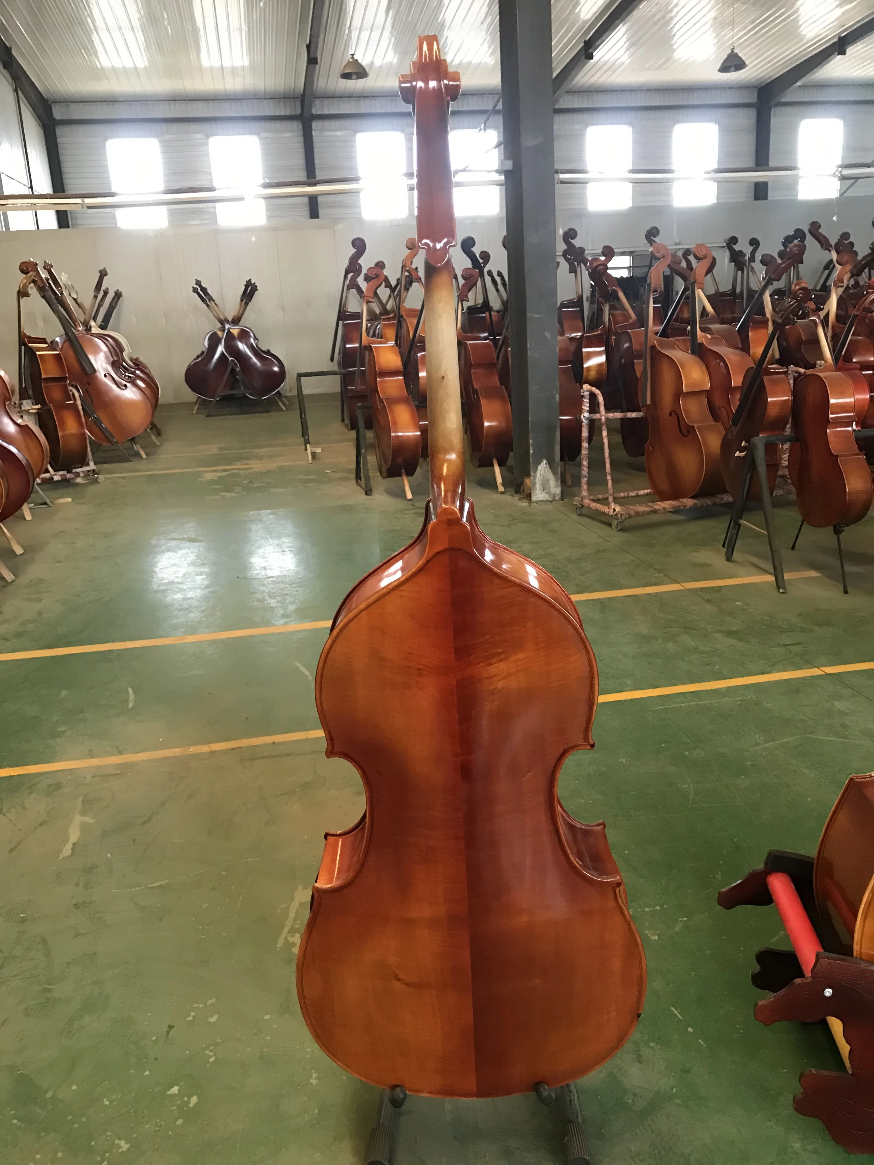 Solid Wood Upright Double Bass with All Accessories for Children, Hand Made, 4 Strings, 1/8 Upright