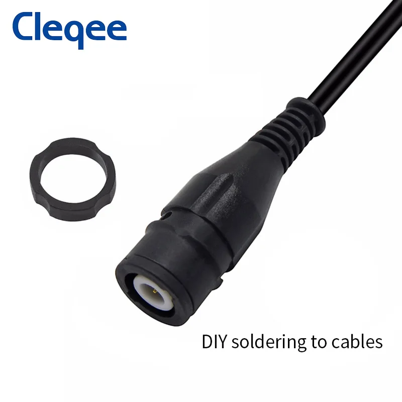 Cleqee P7001 4PCS BNC connettore maschio a spina guscio protettivo adattatori per giunti a saldare placcati in oro