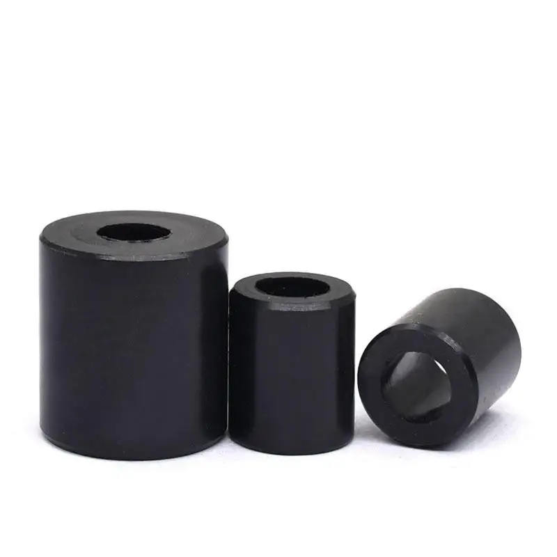 25pcs M3 M4 distanziale tondo in ABS nero distanziale distanziatore Non filettato in Nylon rondella tonda vuota