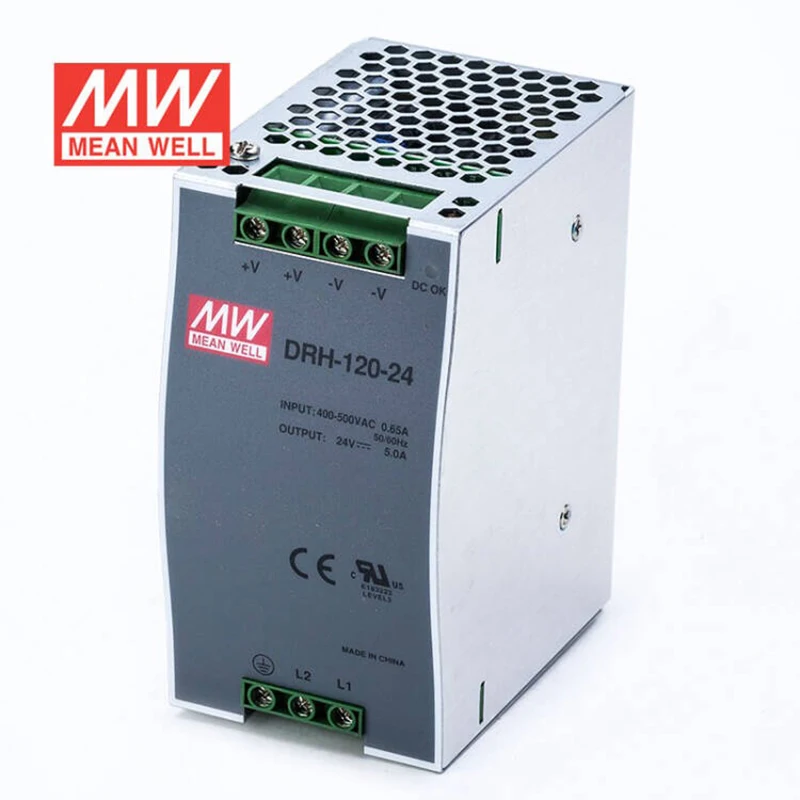 

Mean Well DRH-120-24 DC 24V 5A meanwell 120W Single Output Switching Industrial DIN RAIL Power Supply