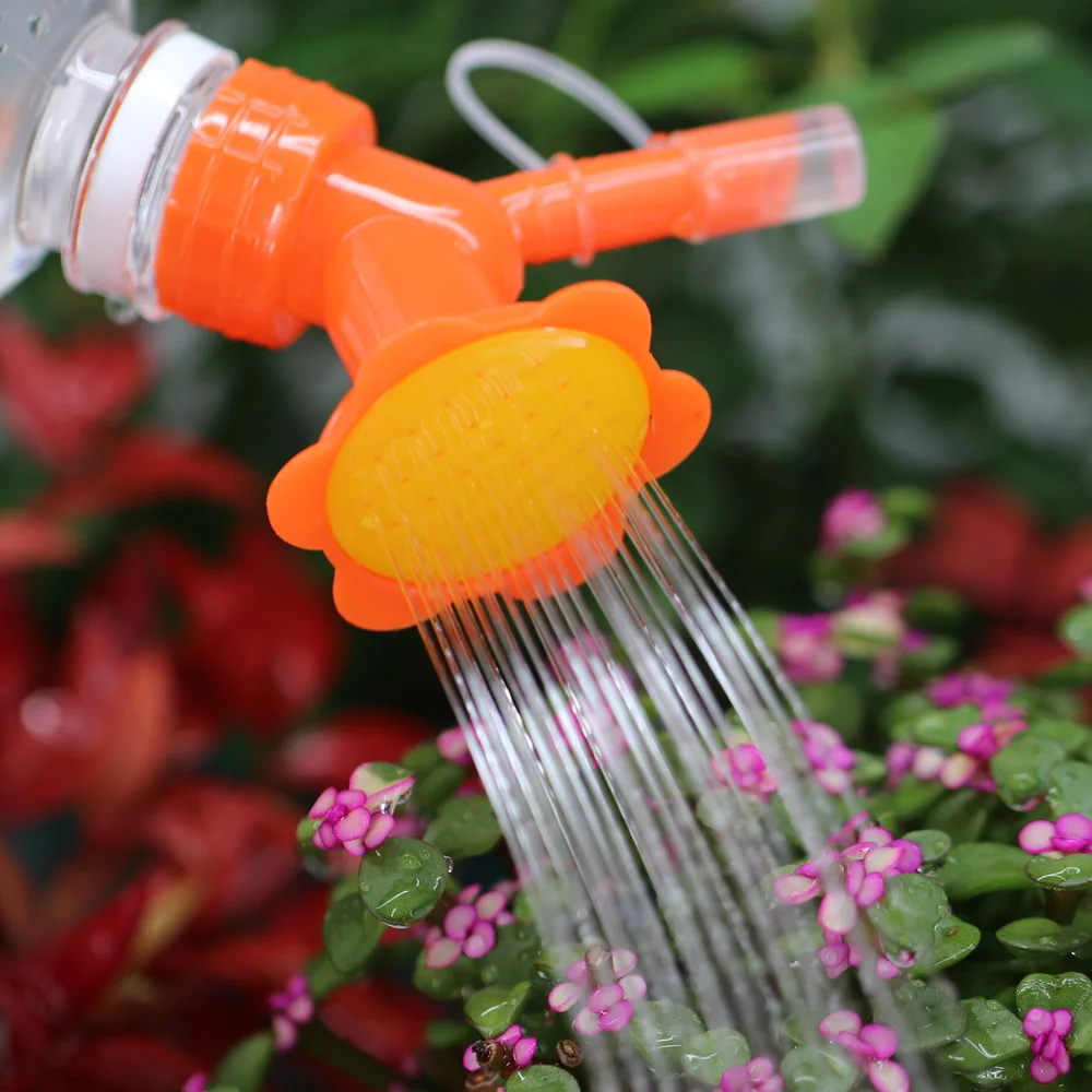 2 in 1 Bottle Cap Sprinkler Dual Nozzle Watering Spout Double Bottle Head Can Watering Nozzle Bonsai Garden Mini Irrigation Tool