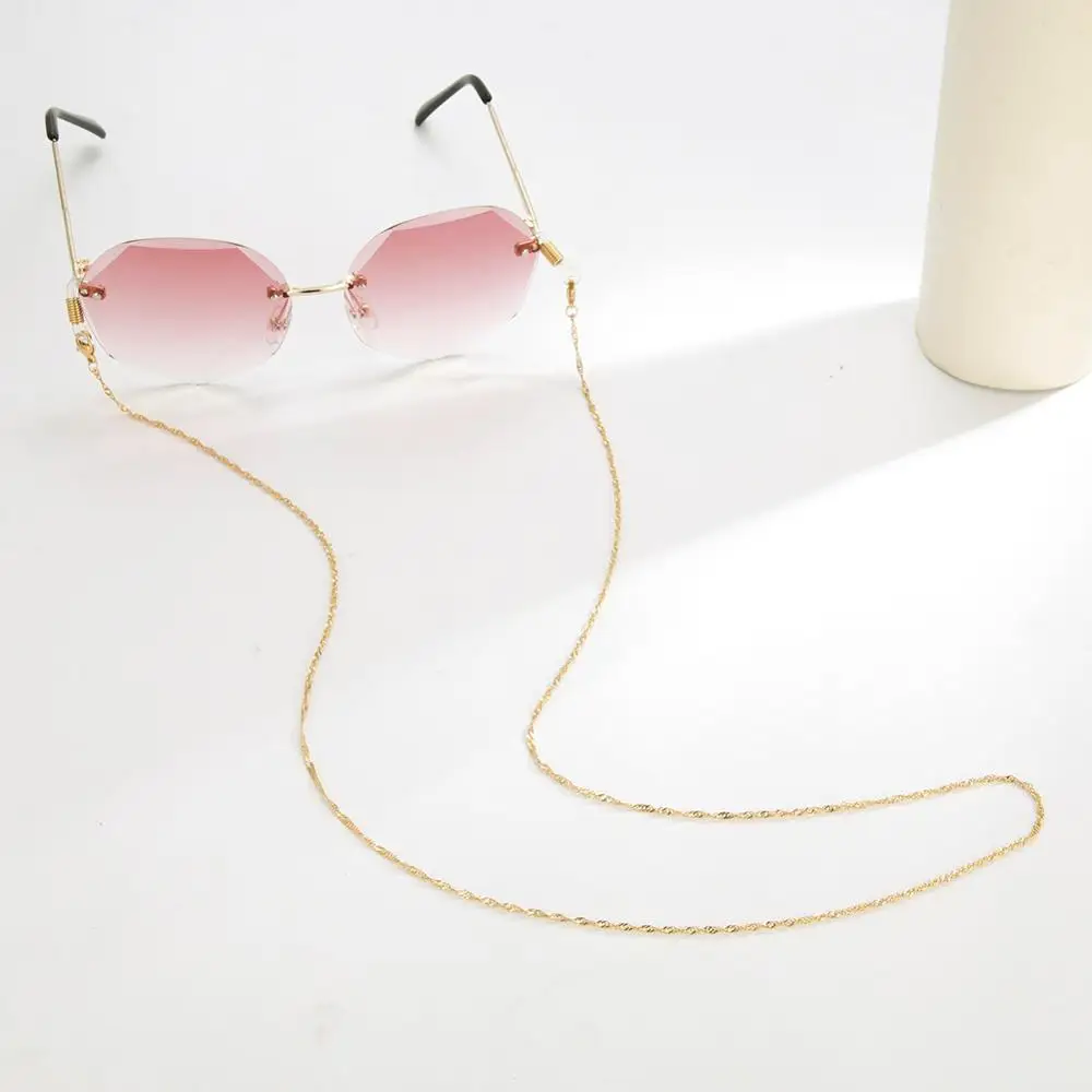 Skyrim Stainless Steel Beaded Glasses Chain Lanyard Women Gold Color Sunglasses Box Chains Eyewear Cord Eyeglass Neck Strap Rope