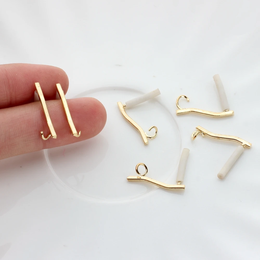 Zinc Alloy  Distorted Long Tip Earrings Base Connectors Linker 1*20mm 6pcs/lot For DIY Earrings Jewelry Making Accessories