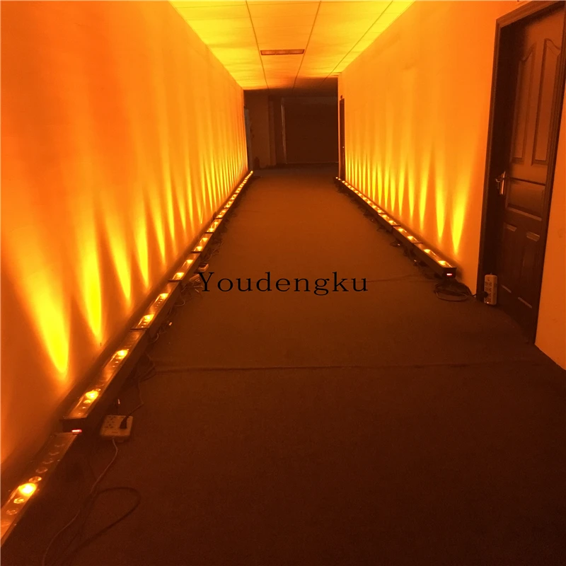 16pcs individual control outdoor linear DMX led wall washer flood light 18*15w 5in1 rgbwa ip65 led wall washer wedding uplight