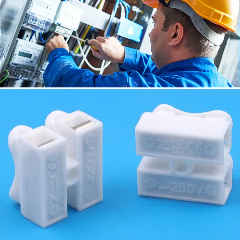 Bloque de terminales resistente a alta presión, conector de Cable de empuje rápido de 2 pines, Terminal de cableado blanco, 10A, 220V, 20 unidades por lote