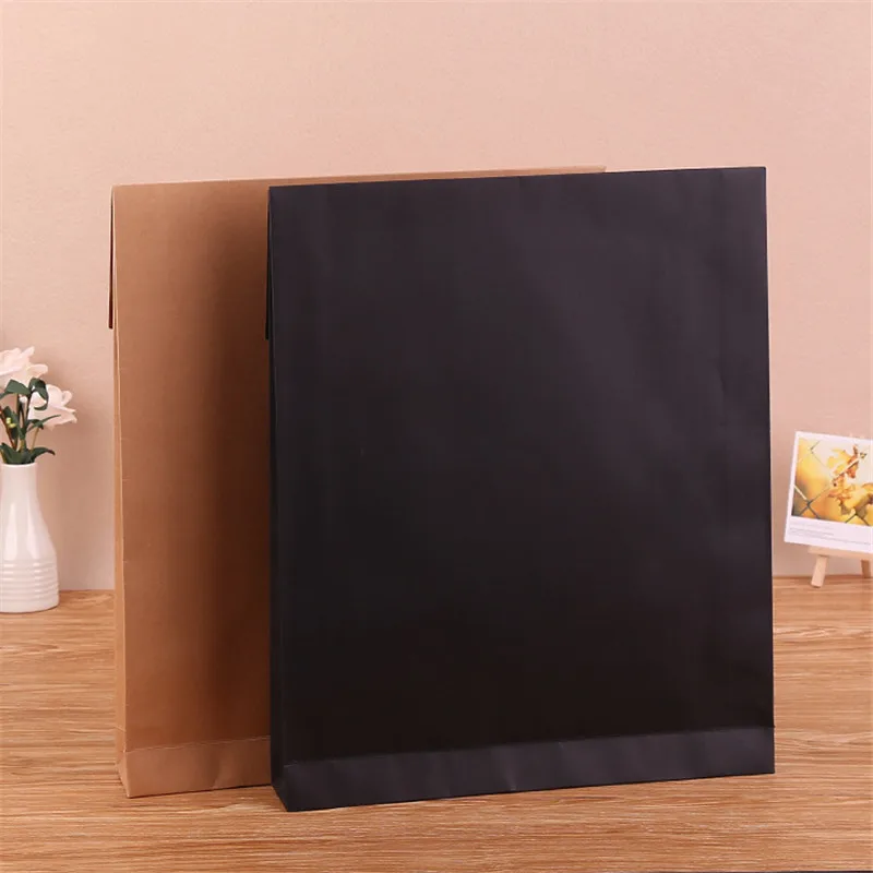 10Pcs/lot A4 Envelope Gift Paper Bags T-shirt Clothing Kraft Paper Box Kraft Black White Cardboard Packaging Bag