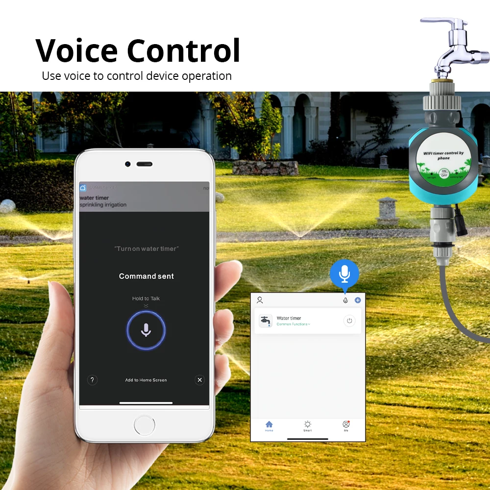 Zemismart Tuya WiFi Smart Irrigation Electrical Watering Automatic Sprinkler Remote Garden System Timer Alexa Echo Google Home