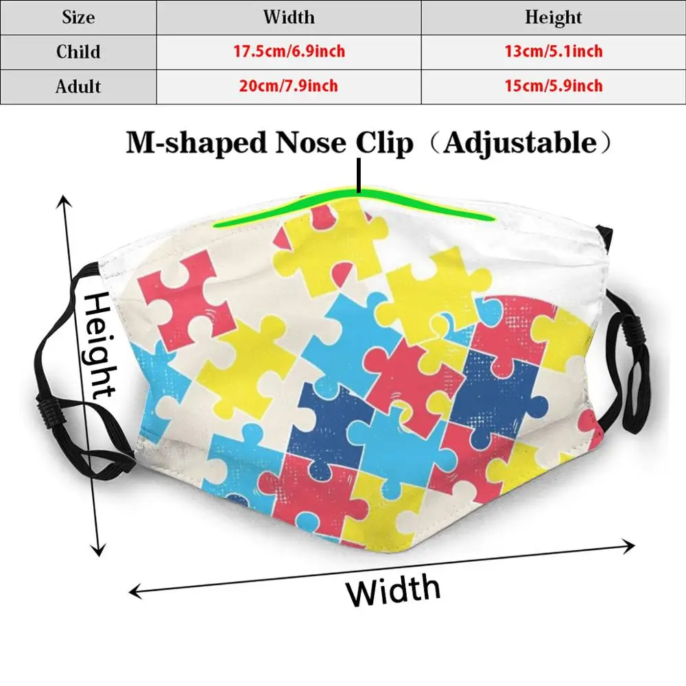 Maschera amore autismo consapevolezza Puzzle pezzi Idea Design regalo prodotto Idea Design regalo autismo consapevolezza Puzzle consapevolezza dell'autismo