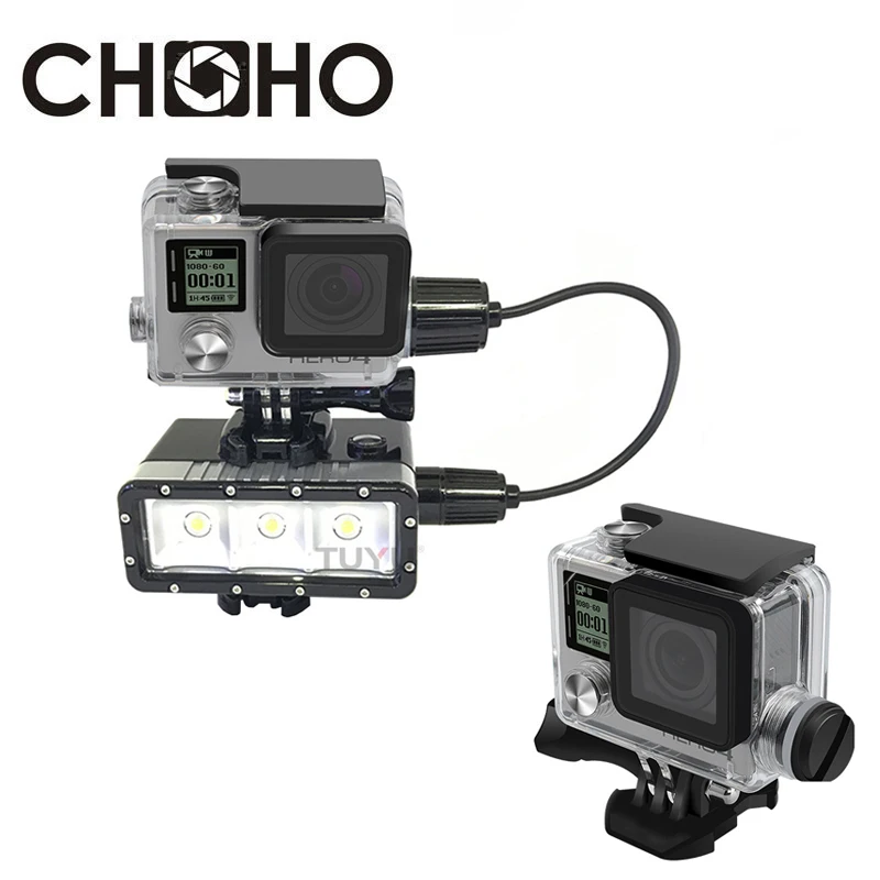 For Gopro Accessories Waterproof Case Housing Diving 30M motorcycle Riding Charging cable Protect Shell For Go Pro Hero 3+ 4