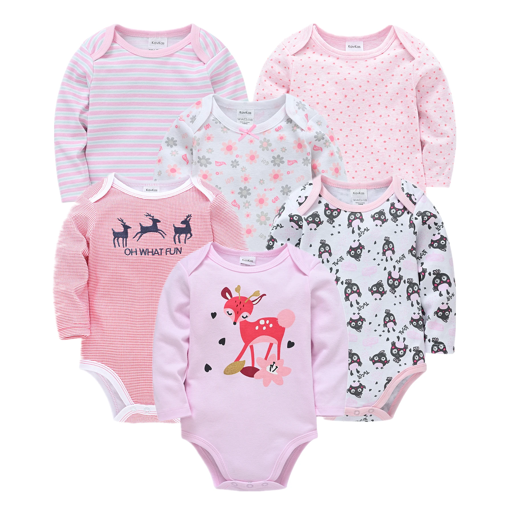 

6PCS Infant Baby Girl Bodysuit Long Sleeve Cotton Baby Clothes Newborn body bebe infantil Clothing 6PCS Toddler Baby Clothing