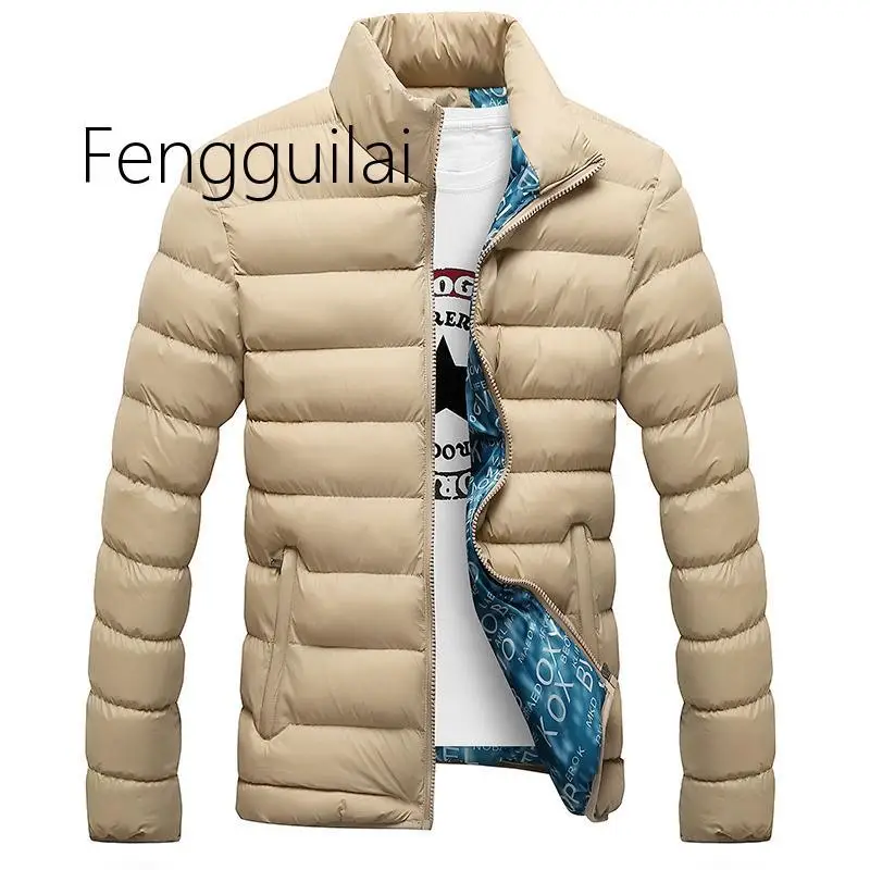 Chaqueta de invierno para hombre, Parka de cuello alto, gruesa, sólida, a la moda, M-6XL, 2020