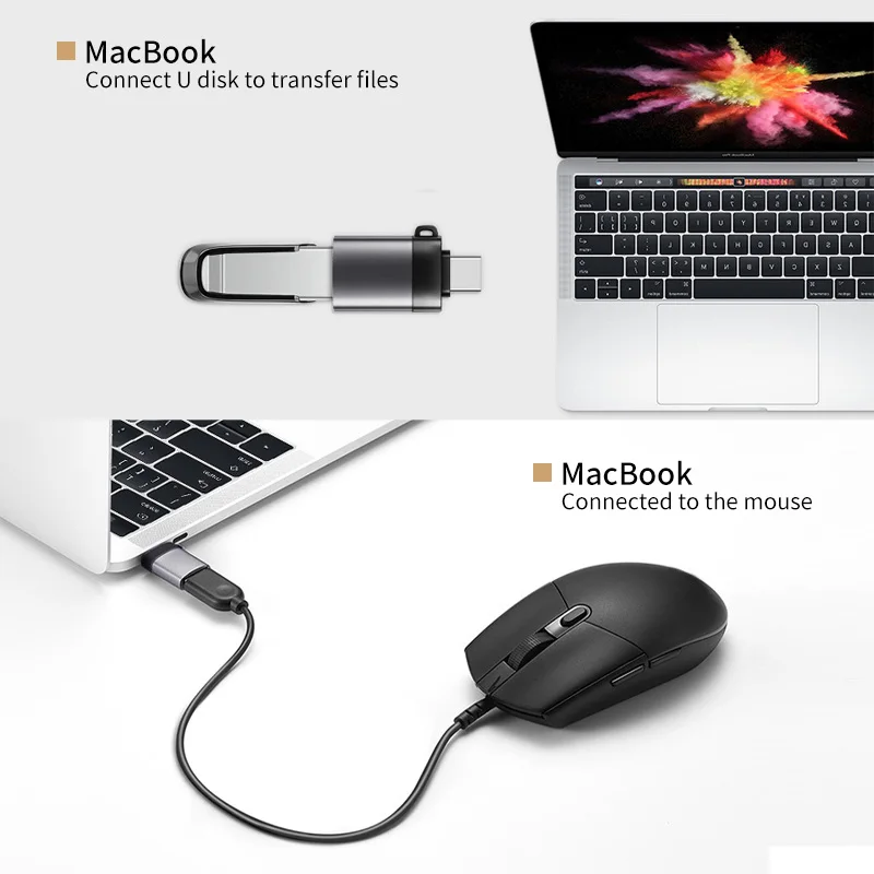 ANMONE-USB C Adaptador OTG, Conversor Mini Cabo, USB 3.0 para Adaptador Tipo C para MacBook Pro, Xiaomi, Huawei