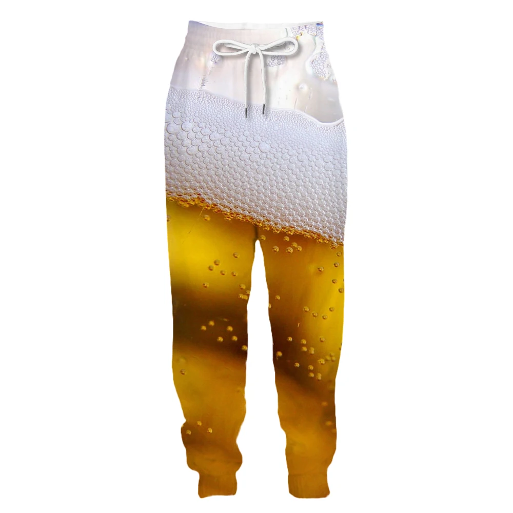 

New 3D Printing Beer Fashion Men Women Tracksuits Crewneck Hip Hop Pants Plus Size S-7XL Streetwear