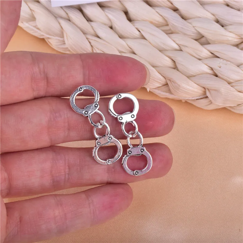 20pcs12x31mm Handcuffs  Metal Charms for  Earring  Bracelet DIY Jewelry  Making