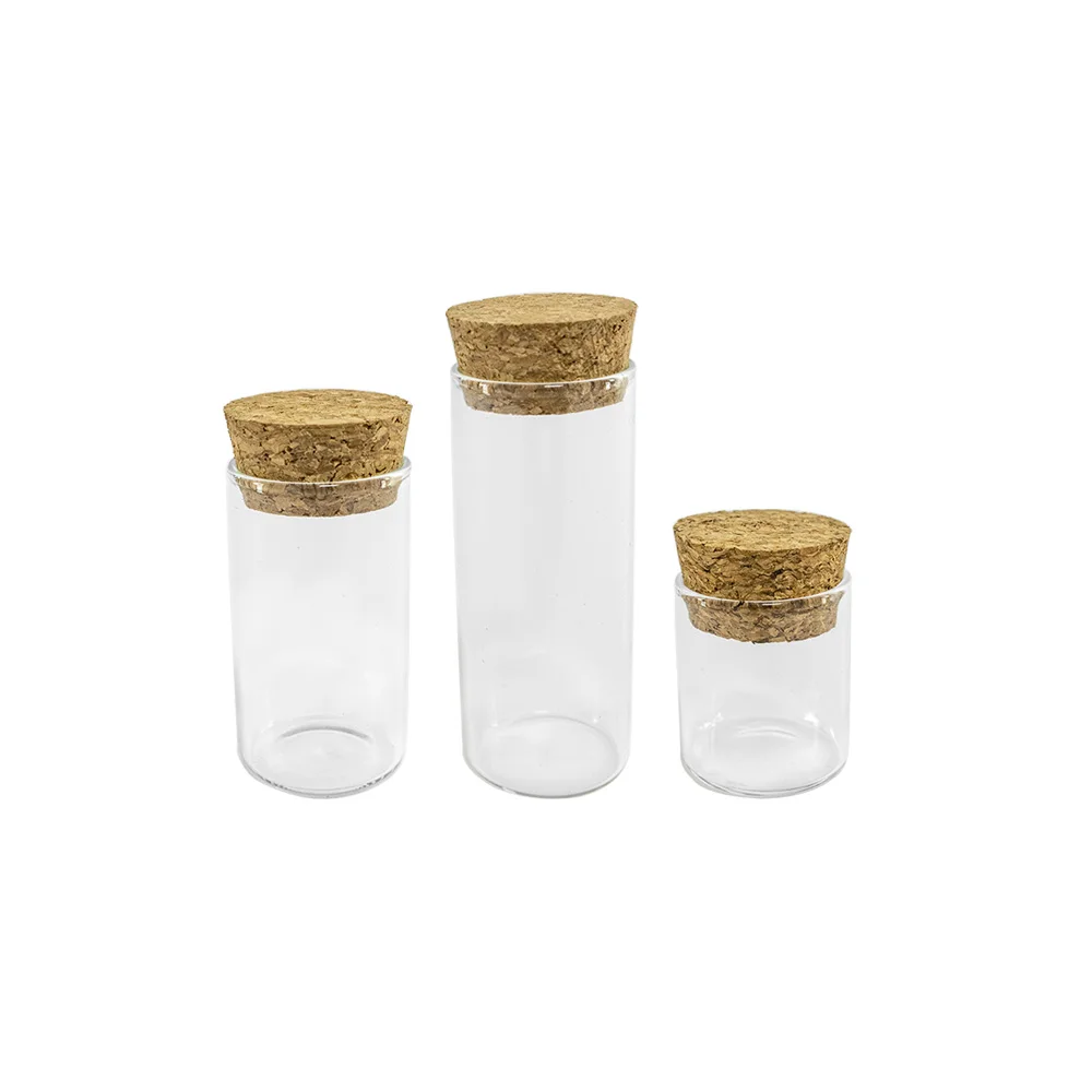 Bouteilles en verre avec bouchon en liège, bocaux vides, conteneurs pour la décoration, 10ml, 15ml, 25ml, 12 pièces