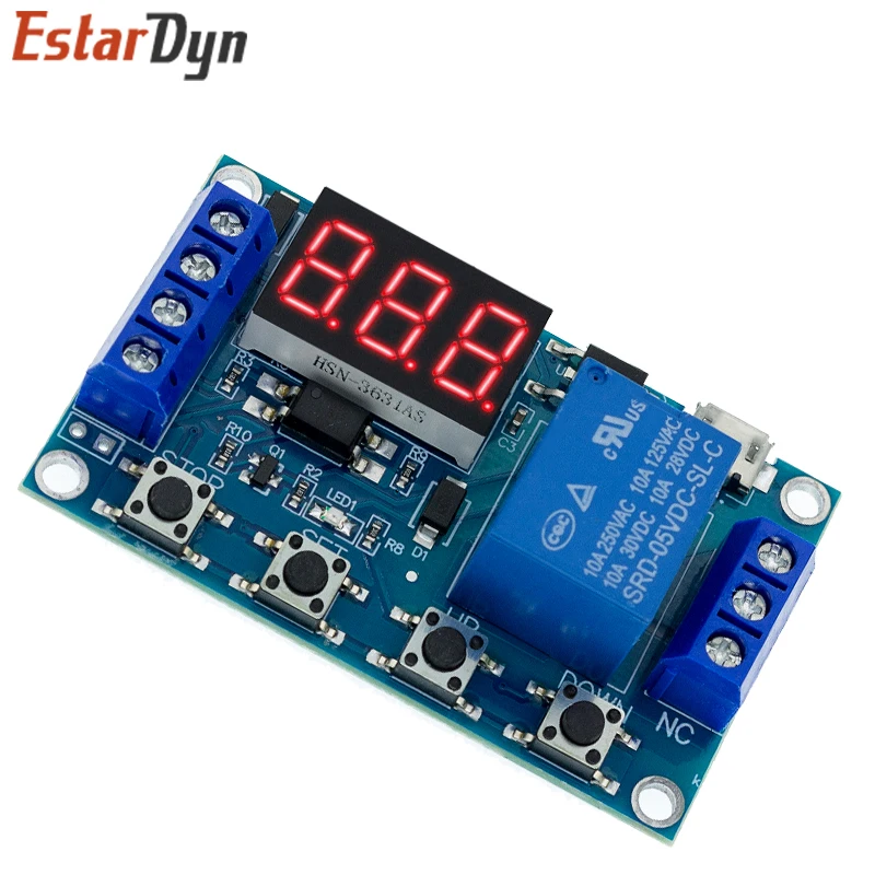 6-30V Relay Module Switch Trigger Time Delay Circuit Timer Cycle Adjustable Trigger OFF / ON Switch Timing Cycle for Arduino