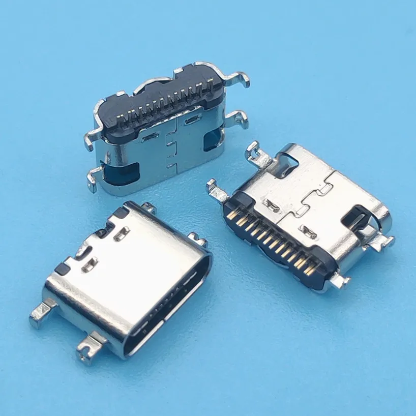 

100Pcs/Lot Micro Usb Jack 3.1 Type-C 16Pin Smd 90 Degree Female Connector For Mobile Phone Charging Port Charging Socket