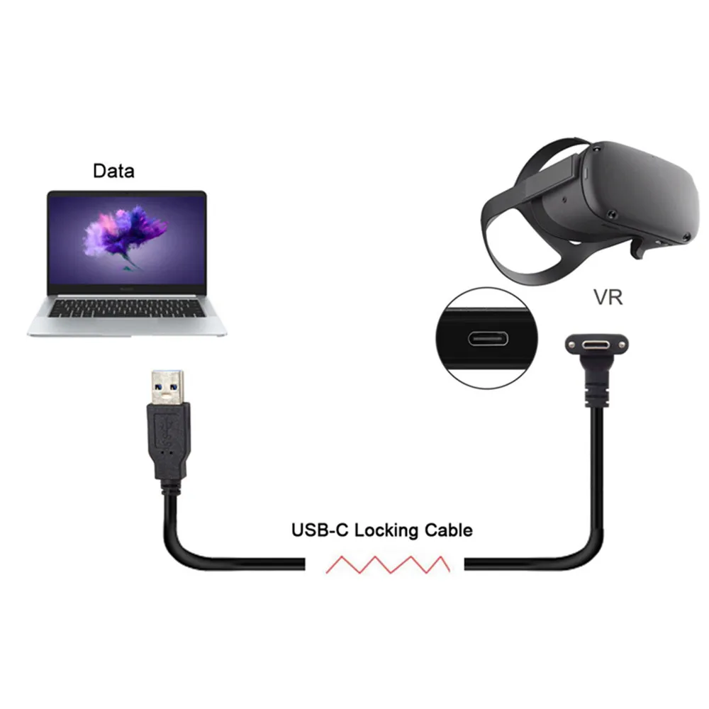 5M 3M USB-C Cable USB3.2 compatability with the Oculus Quest Link right angle type-c 3.2Gen1 Speed Data Transfer Fast Charge