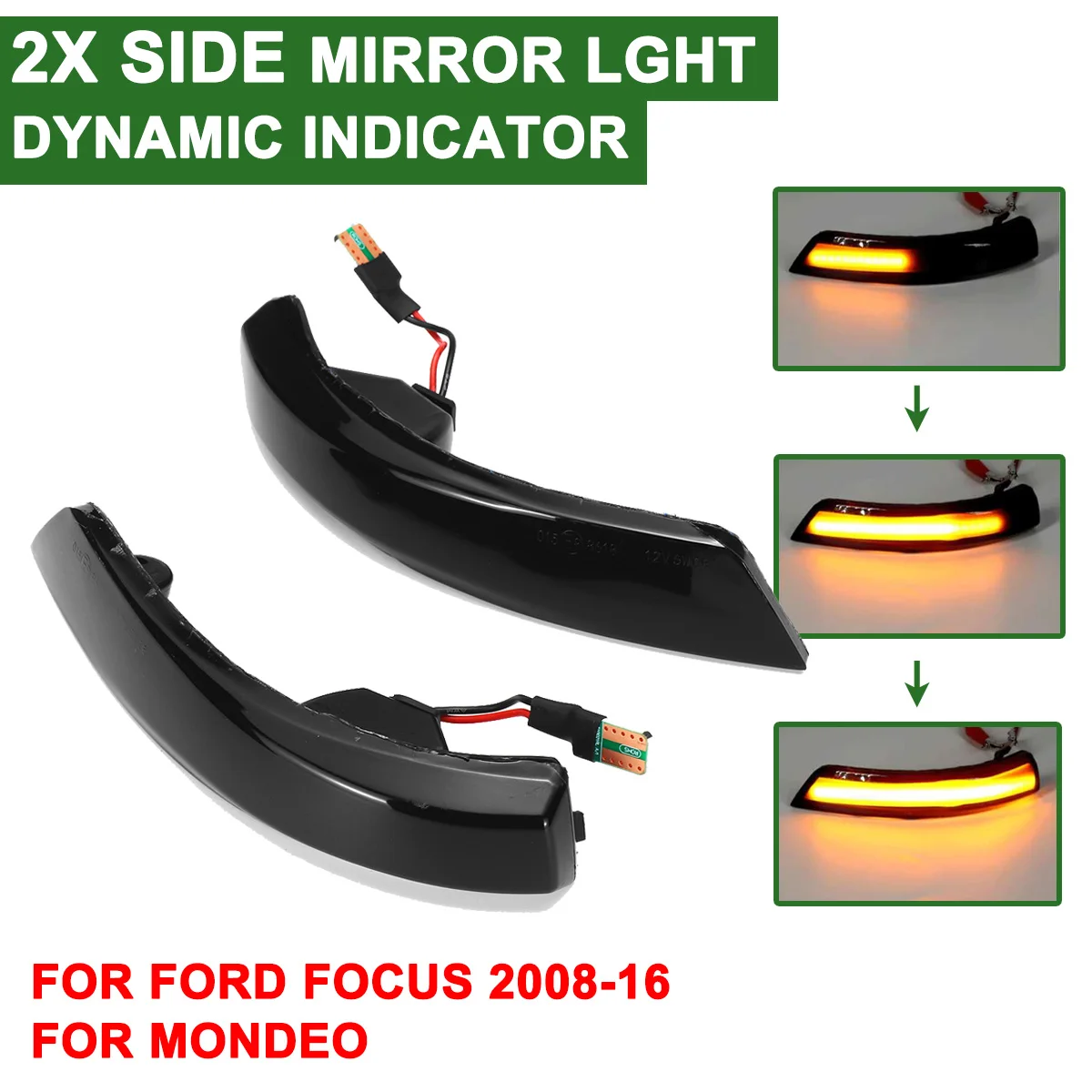 

For BMW X3 F25 X4 F26 X5 F15,X6 F16 LED Car Daytime Fog Day Running Lights Rearview Mirror Dynamic Strobe Strip Turn Lamp