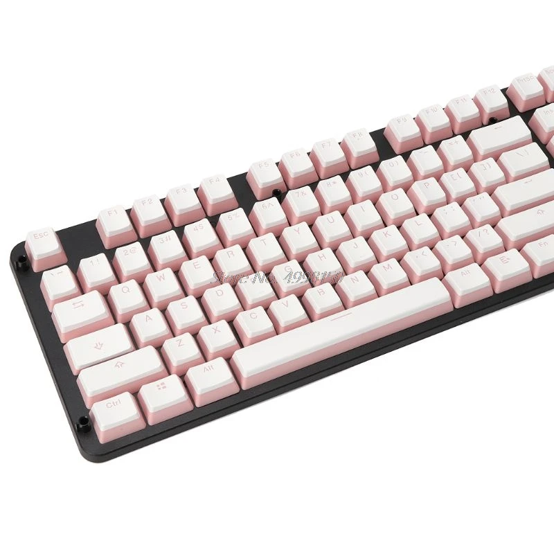 1Set Double Skin Milk Shot PBT Keycap 108 Keys Pudding Backlight Keycaps OEM Profile for RGB Mechanical Keyboard Dropship