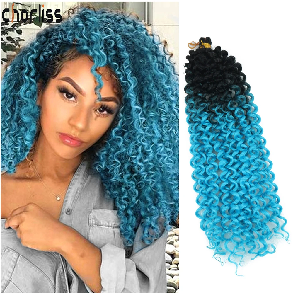 14inch Synthetic Hair Extensions Afro Kinky Curl Twist Crochet Braids Hair Bundles Ombre Braiding Hair Grey Pink Blonde Blue