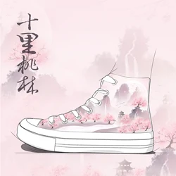 Amy e Michael Original Design New Fashion Women Canvas Sneakers Chinoiserie Landscape scarpe vulcanizzate da donna dipinte a mano