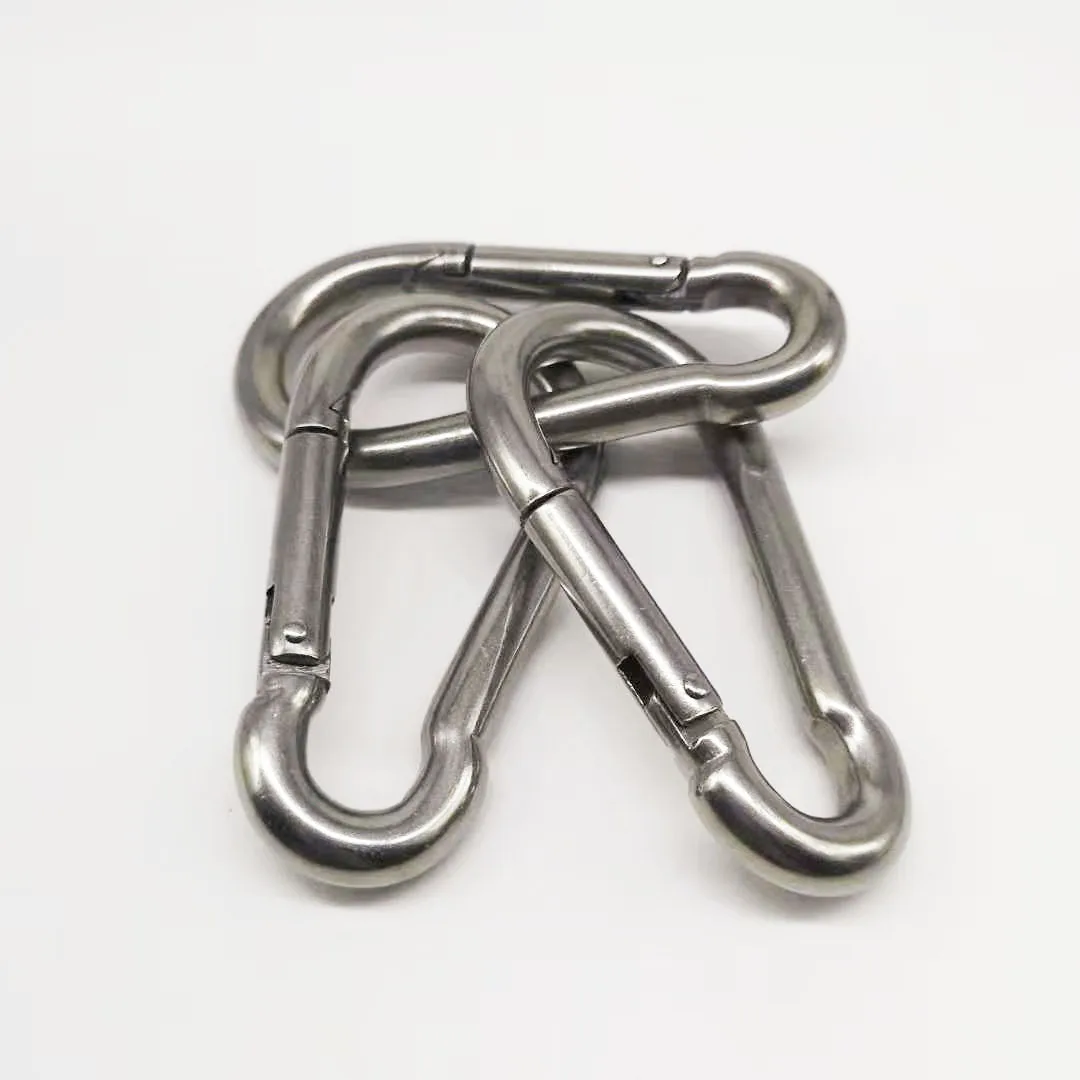 10pcs M5 Stainless Steel 304 Carabiner Carbine Snap Hook Key-Lock