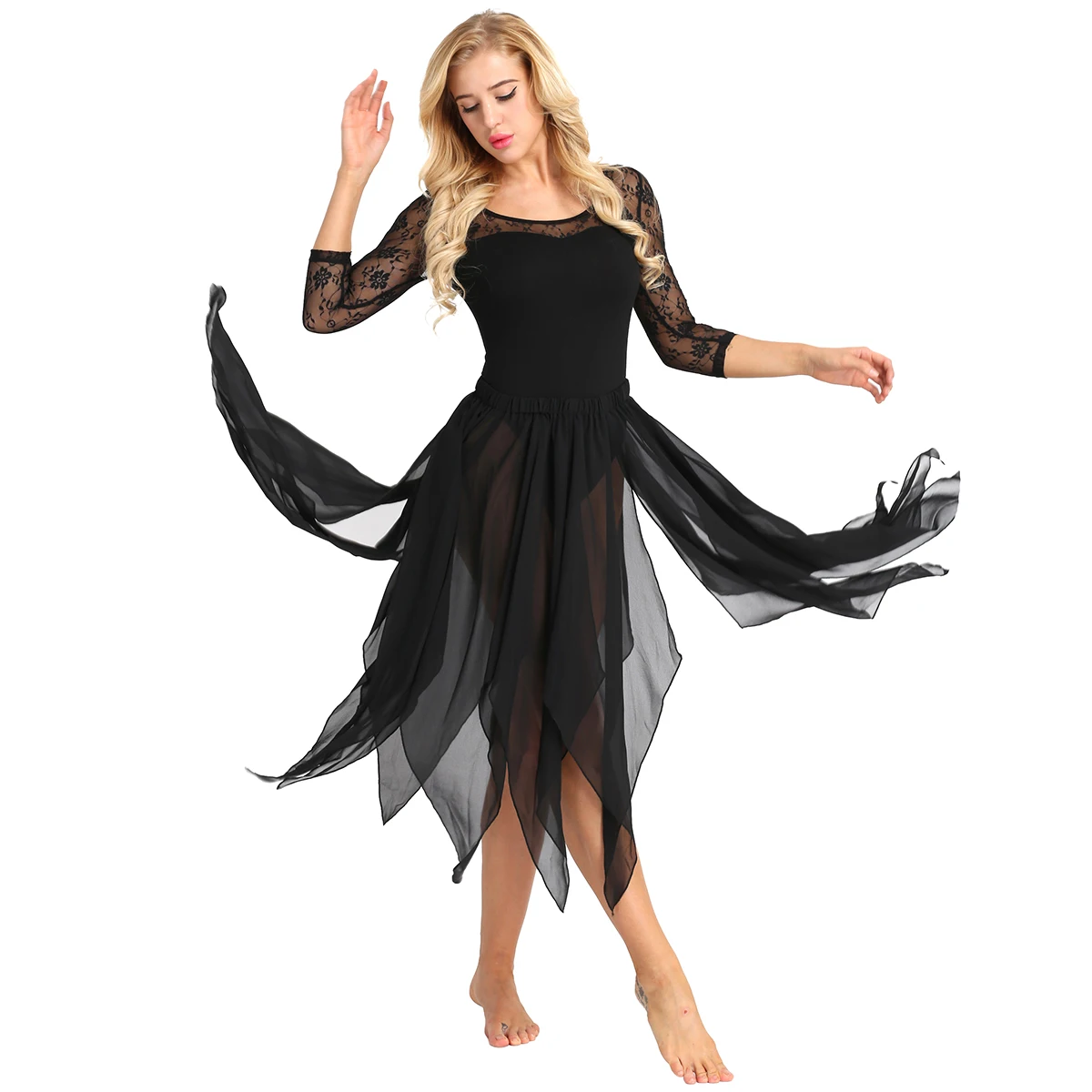 IIXPIN Asimmetrico Delle Donne di Danza Del Ventre Pannello 13 Pannello Esterno Chiffon Side Split vestito da Prestazione Adulto Costume del Pannello Esterno di Ballo di Danza Del Ventre Costumi