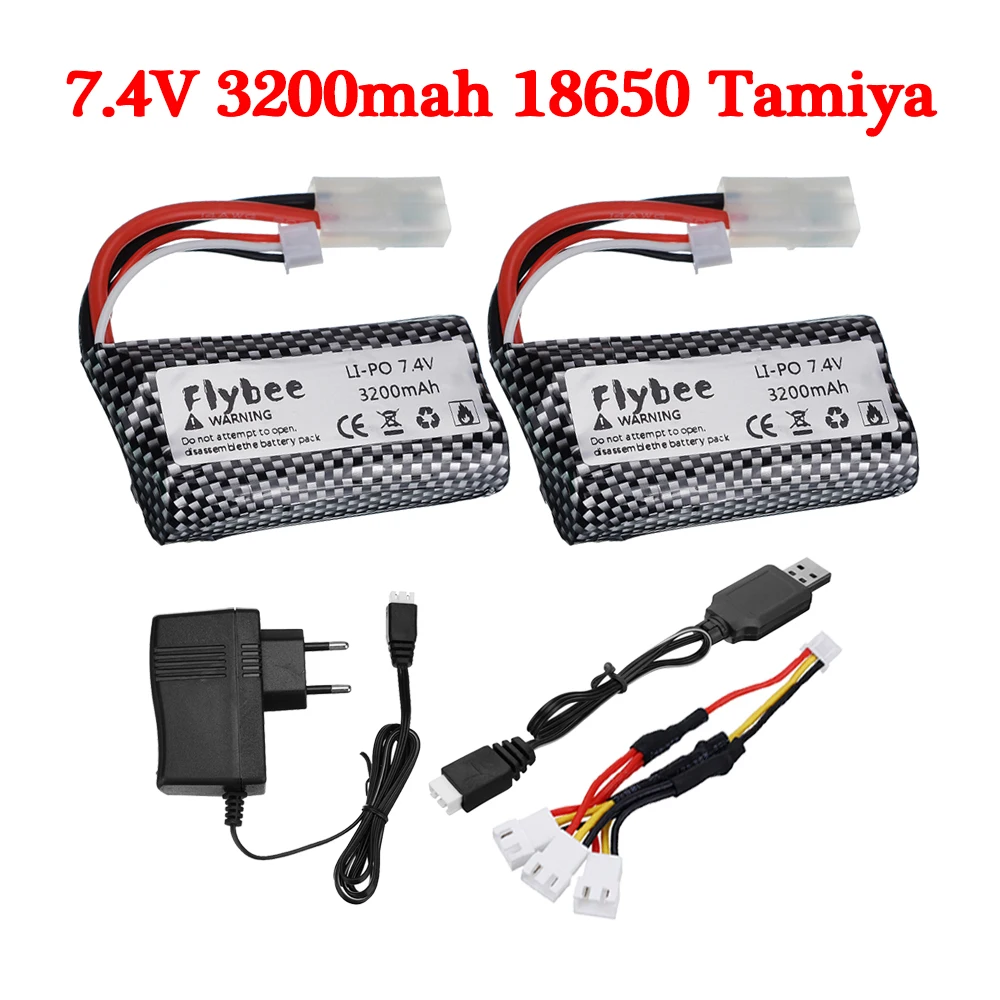 7,4 V 3200mAh 18650 батарея 2s Tamiya разъем для henglong 3816 3818 3819 3838 3839 3869 3879 3888 RC танков HJ806 запасные части батарея