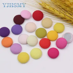 50pcs/lot Flatback Fabric Covered round Buttons Home Garden Crafts Cabochon Scrapbooking DIY Handmade 15mm