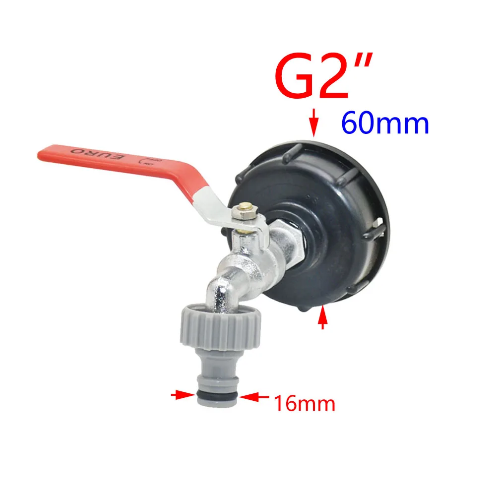 Adaptador IBC S60 para grifo de jardín, acoplador de rosca hembra de 2 \