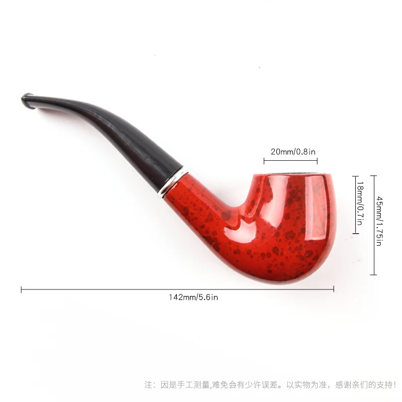 New 1pcs wooden tobacco pipes Wholesale Cheap smoking Pipe red Gift Promotion HG685