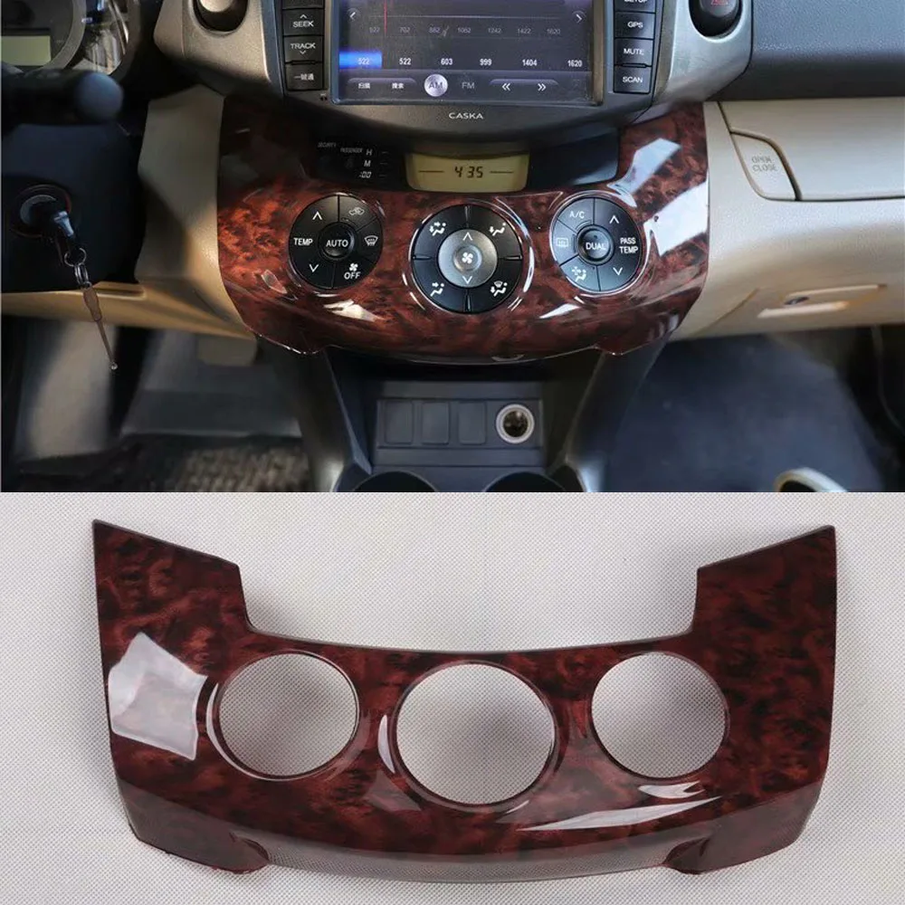 Car Dashboard Air Conditioner Adjust Button Panel Cover Styling Moldings For Toyota RAV4 2009 2010 2011 2012 Car Accessories