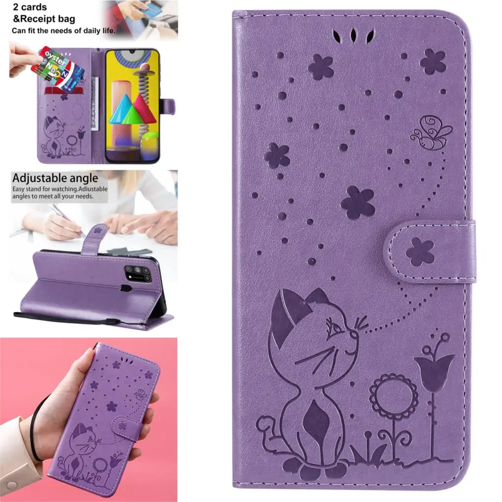 New Cases For Samsung M31 Luxury PU Leather Flip Book Phone Shell Cover Galaxy etui M10 M21 M11 Eurasian version M01 M51 Caso