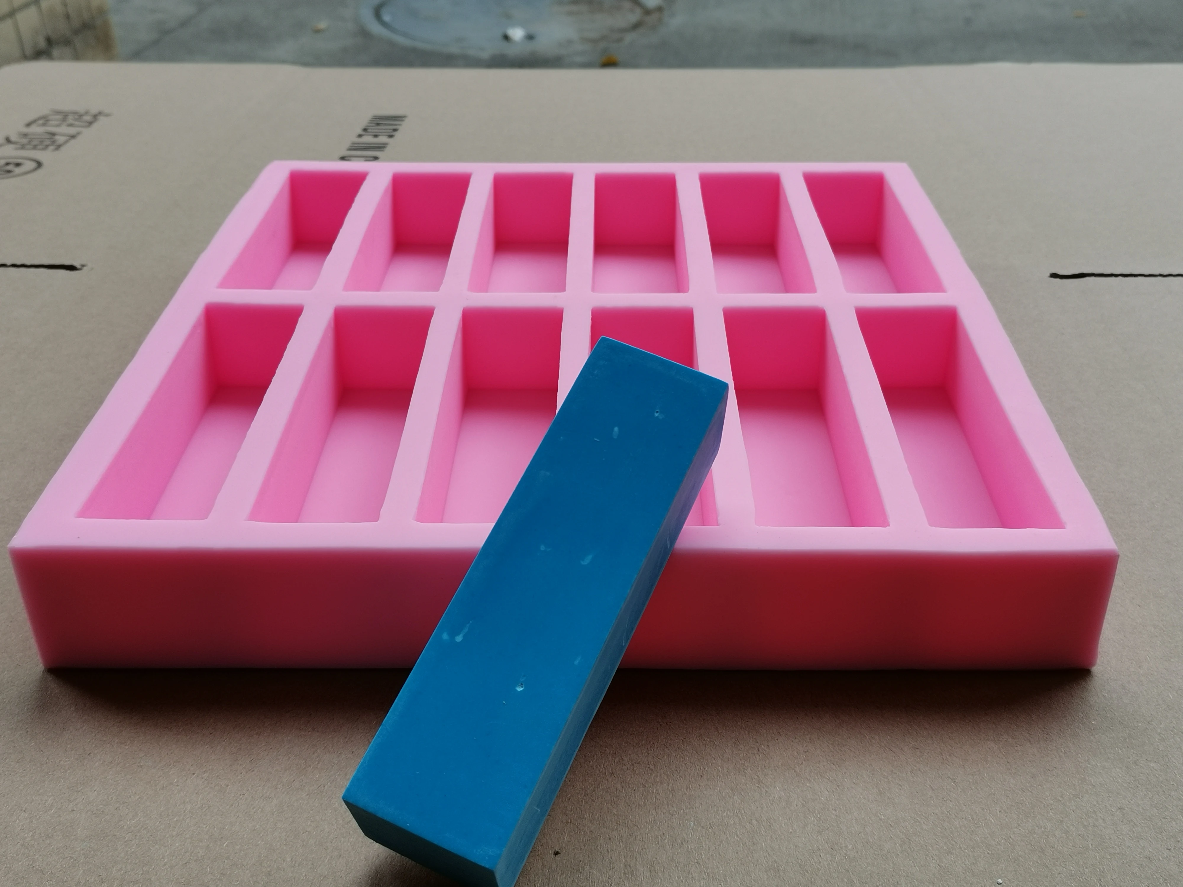 12Cavity Custom Silicone Mold Silicone Liner Slab Mould for Loaf Soap Making Cold Process Soap Making