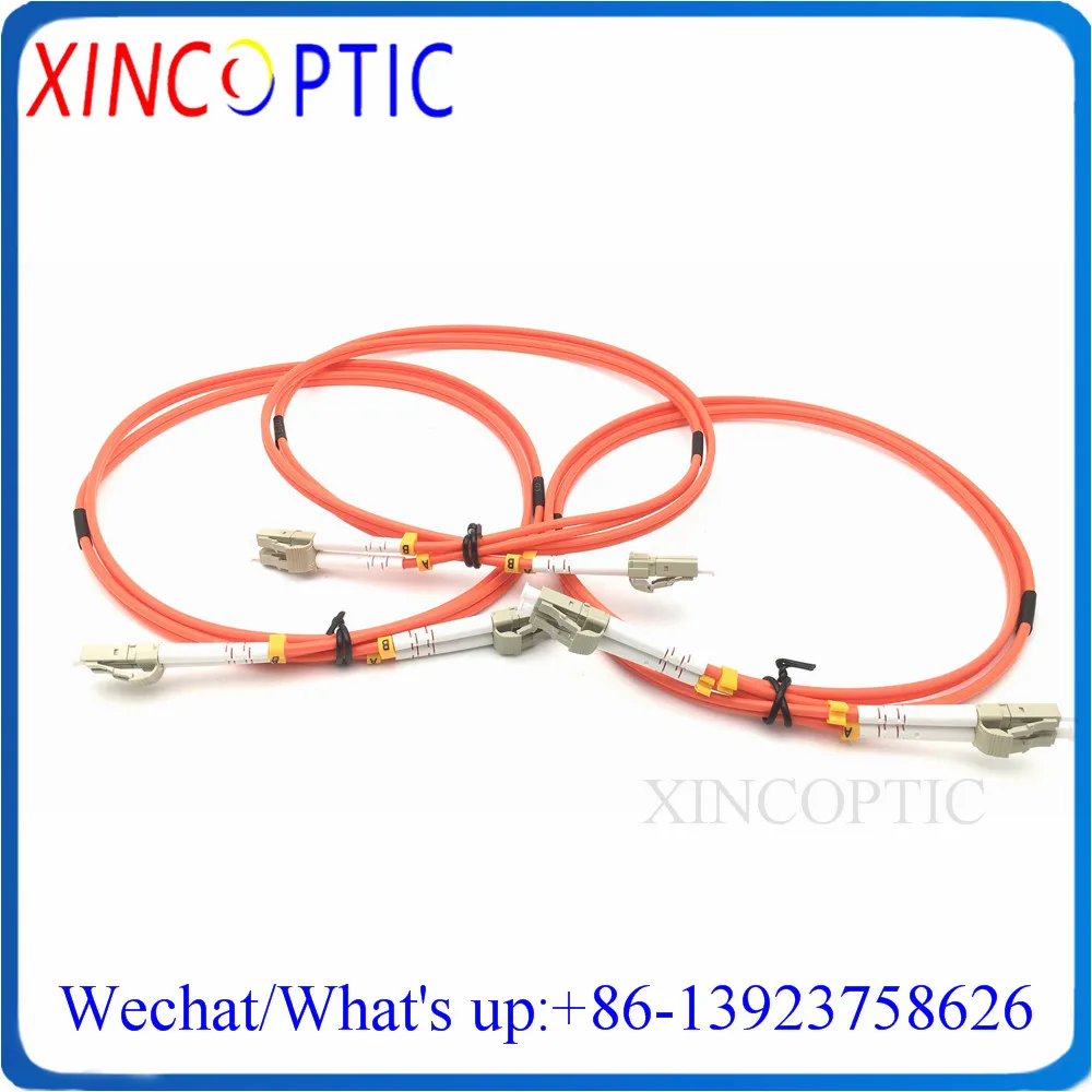 10Pcs MM,Duplex,1M,Orange PVC Jacket,3.0mm,LC/UPC-LC/UPC Multi Mode OM1 OM2 DX Dual Fiber Optical Patch Cord Cable Connector