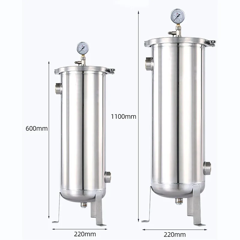 

Bag Type Filter Big Flow High Precision Water Purification SS304 with Pressure Gauge for Pharmacy Beverage Industry Chemical