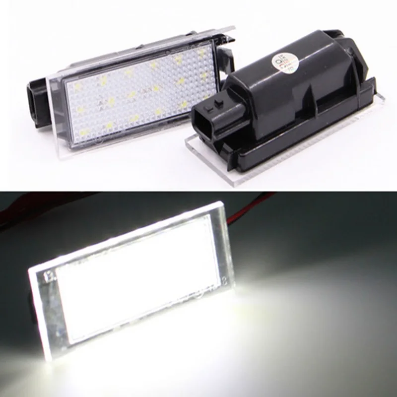 2Pcs Car LED Number License Plate Light For Renault Megane 2 Clio Laguna 2 Megane 3 Twingo Master Vel Satis