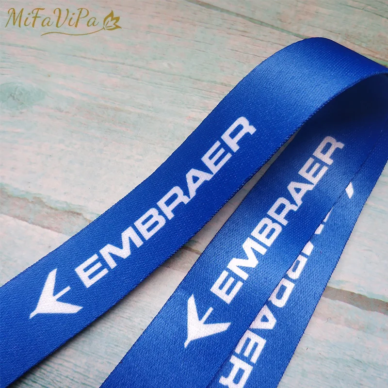 1 PC MiFaViPa Blue Embraer Neck Strap Chaveiro Key Chain Flight Crew Llavero Lanyard Keychain for ID Card Holder Fashion Trinket