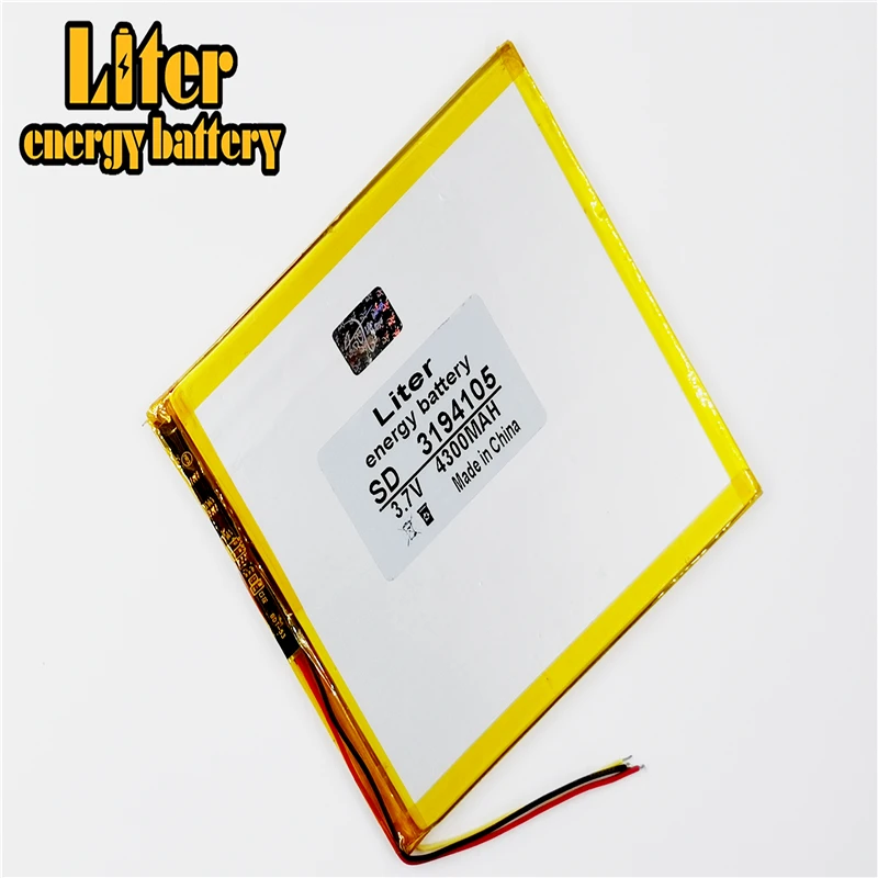 

3 провода 3194105 3,7 V 4300MAH полимерные аккумуляторные батареи Аккумулятор для планшета 3095105 V820W 16 г 32 г v80 DVD