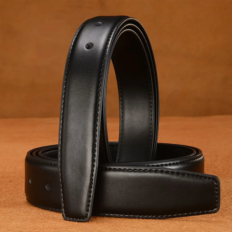 2.4cm 2.8cm 3.0cm 3.2cm 3.5cm 3.8cm Genuine Leather Belt No Buckle Pin Buckle Waist Strap Belts Boby Without Buckle Men Women