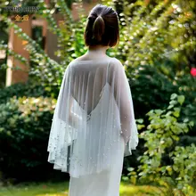 Pearl Beaded Sleeveless Bolero Cape Women #4