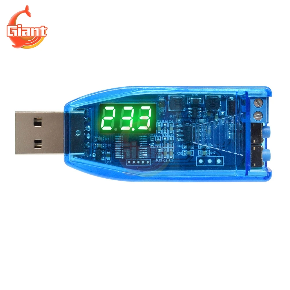 DC-DC 5V per 3.3V 9V 12V 24V Modulo di Alimentazione USB Bordo Rosso Verde del Display tensione Fino Step Up Step Imbottiture Boost Buck Converter
