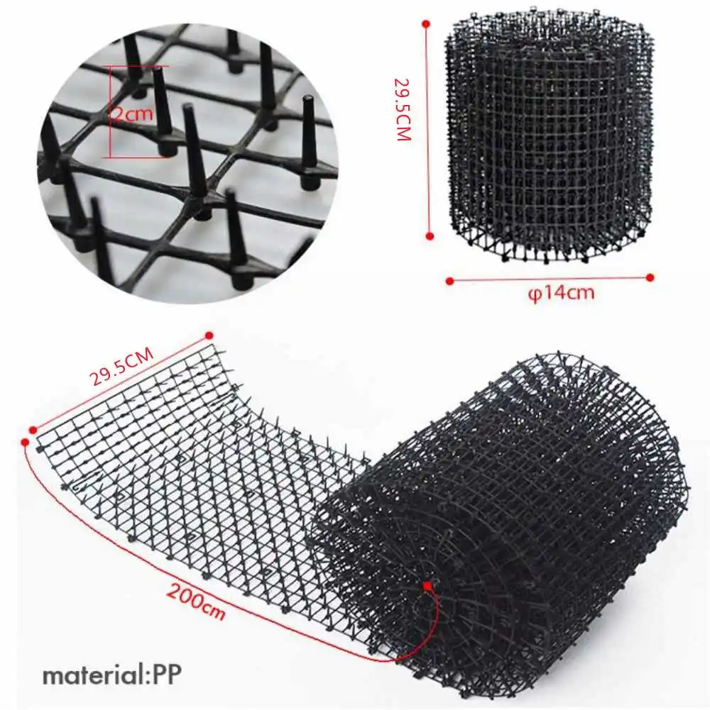 Black/White Garden Cat Scat Mat Anti Cat Dog Repellents Mat Deterrent Spike Mat Prickle Strip Dig Stop Outdoor Garden Supplies