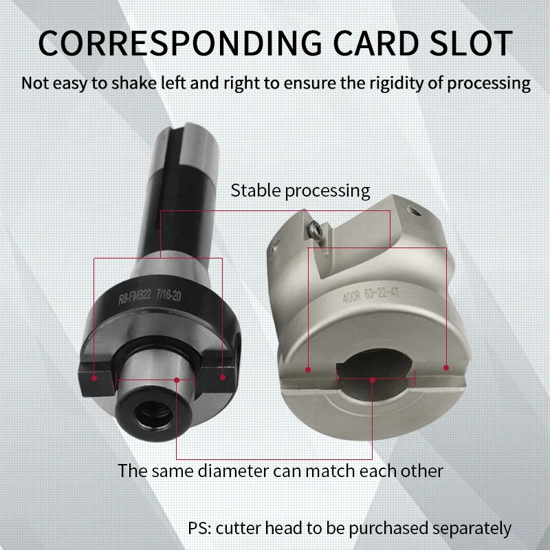 1PCS R8-FMB22 R8-FMB27 R8-FMB32 R8-FMB40 7/16、M12 Face endmilling adapter shell mill toolholder for cnc machine milling