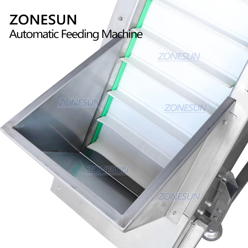 ZONESUN ZS-SLJ2 Nuts Beans Granule Incline Bucket Type Conveyor Belt Elevator With Hopper