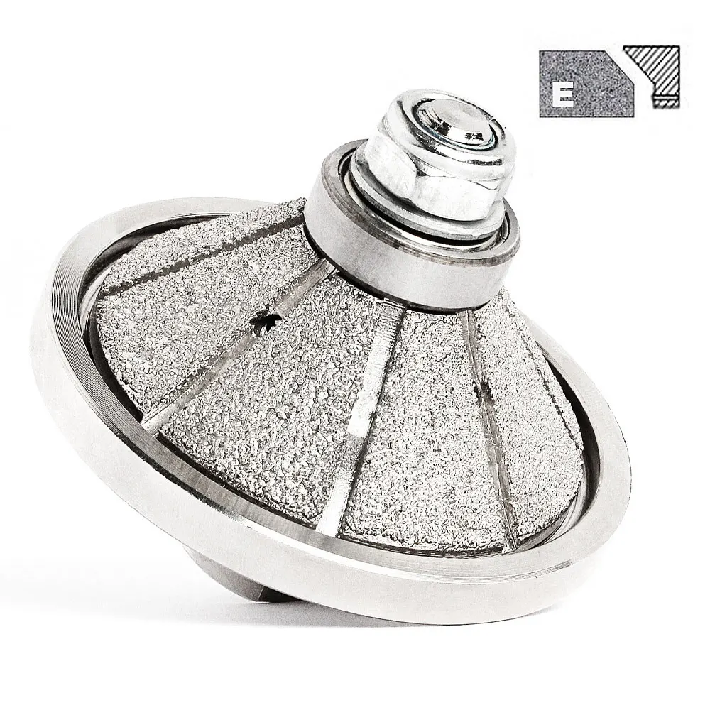 Вакуумная пайка, алмазное профильное колесо с ручной кромкой E20 D65 M14 и 5/8-11, колесо ручной формы с резьбой для гранита, мрамора, камня
