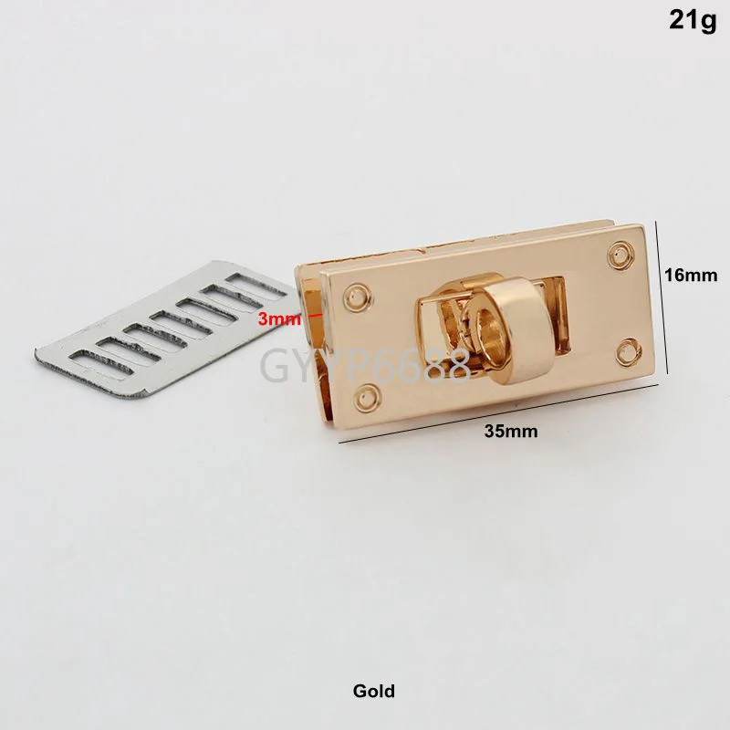 10-30-100pcs 5 colors 35*16mm rectangle shape locks for shoulder bag purse and handbags hardware accept mix colors