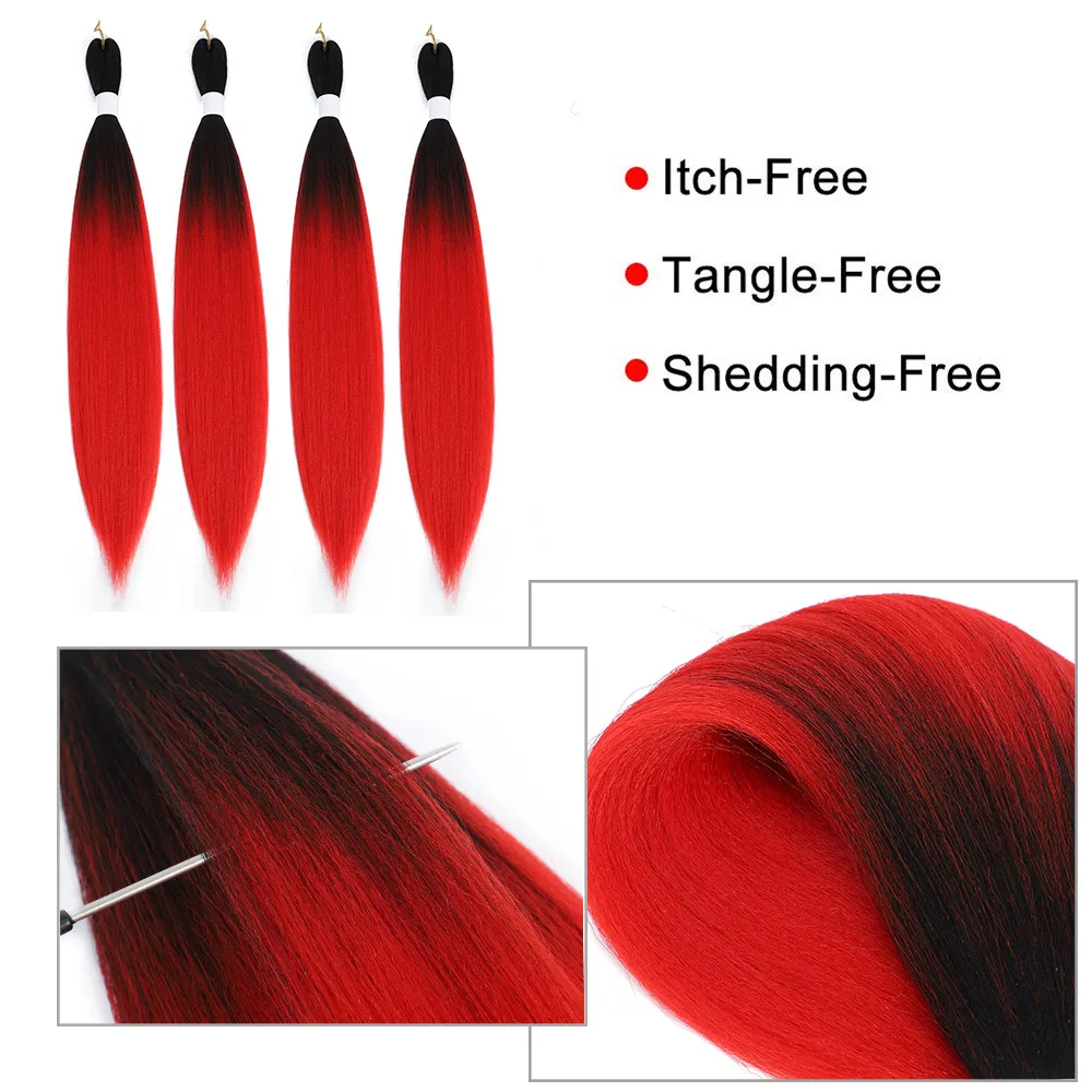 Extensiones de Cabello sintético para trenzar, extensiones de cabello de 24 pulgadas, ombré, rojo, azul, verde, trenza Jumbo, accesorios para el cabello, venta al por mayor